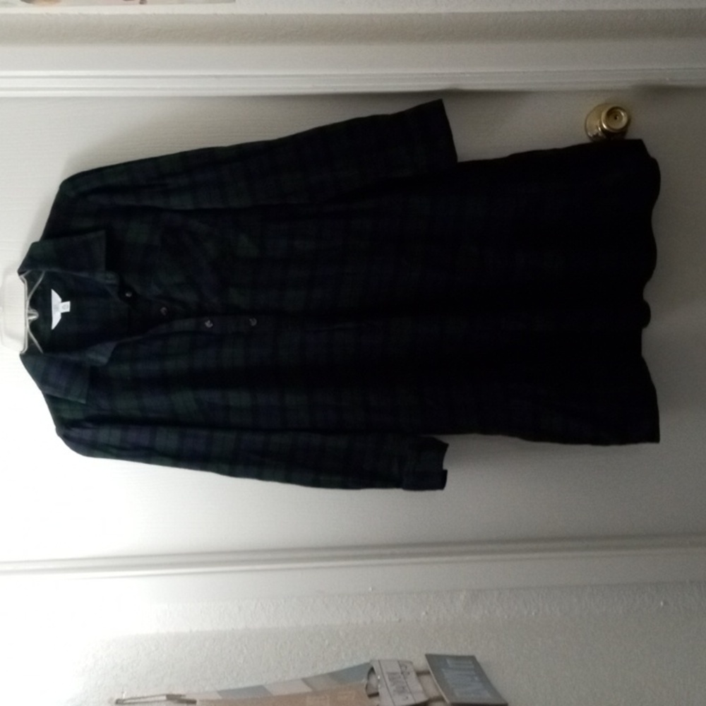 Time and Tru Green and Black Plaid Shirt Dress Size 2 Nwot
